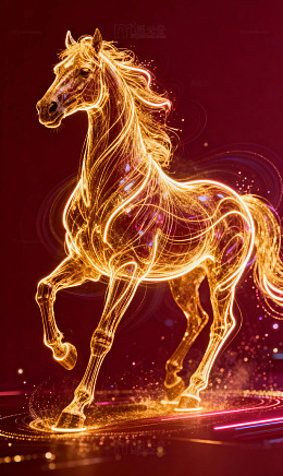 流光金马酒红深邃景