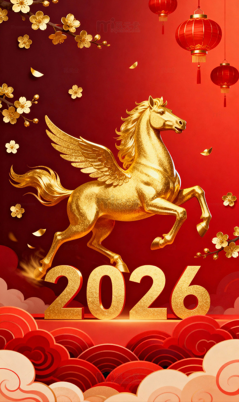 红底金飞马2026