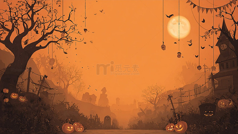 万圣节南瓜灯鬼魅之夜
