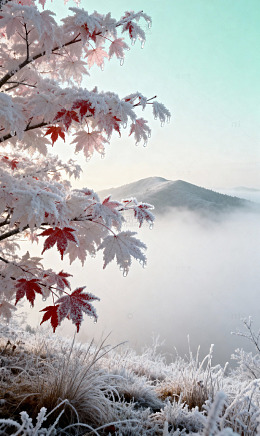 枫叶霜降背景1