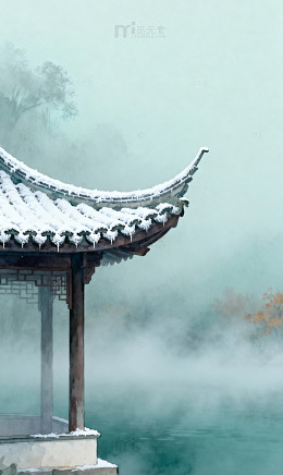 亭子霜降背景