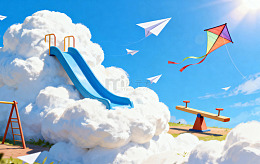 天空云朵游乐装置