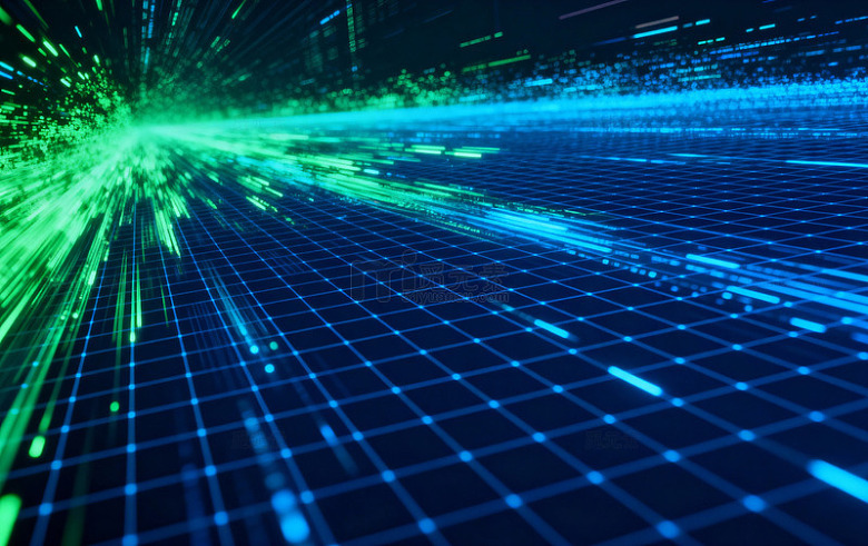 深蓝网格光点矩阵1