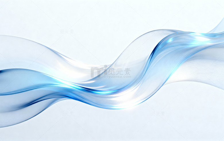 浅蓝白丝光晕流动