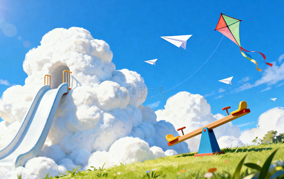天空白云游乐装置