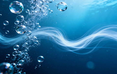 深蓝气泡光带上升