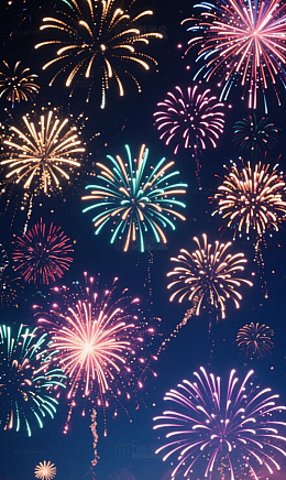 烟花 爆炸 背景 多个