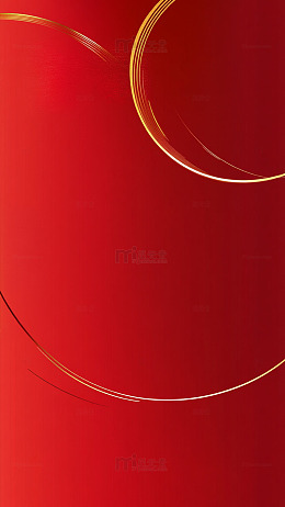 红色金色曲线圆环艺术背景