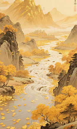 鎏金 山河 背景 图片