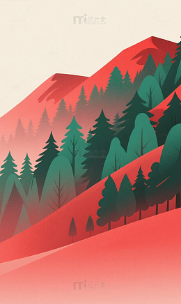 树林 红色渐变 背景图