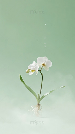 浅绿漂浮兰花洁根