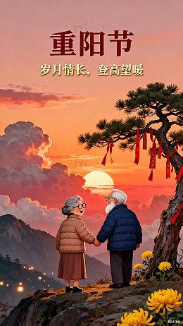 重阳节海报背景