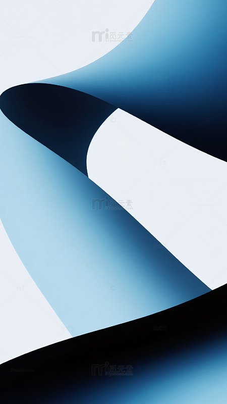 蓝白流动曲线现代背景图