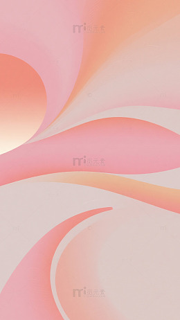 粉橙渐变流动曲线背景图