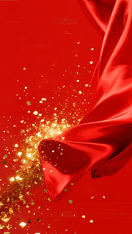 红底金屑丝滑质感背景图