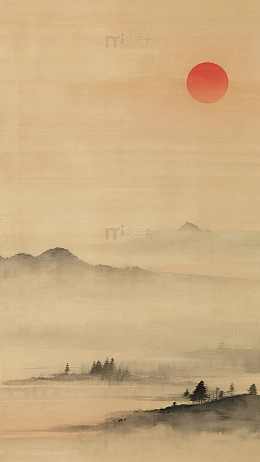 浅棕背景红色圆点极简图