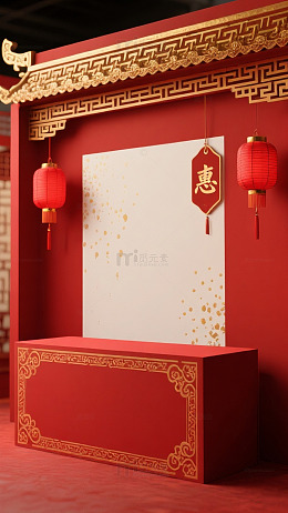 中式传统门楼喜庆装饰场景