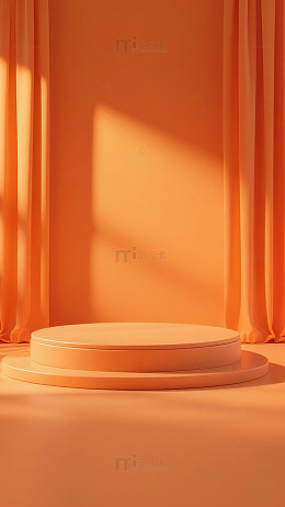 橙色光影电商活动促销温暖简约展台