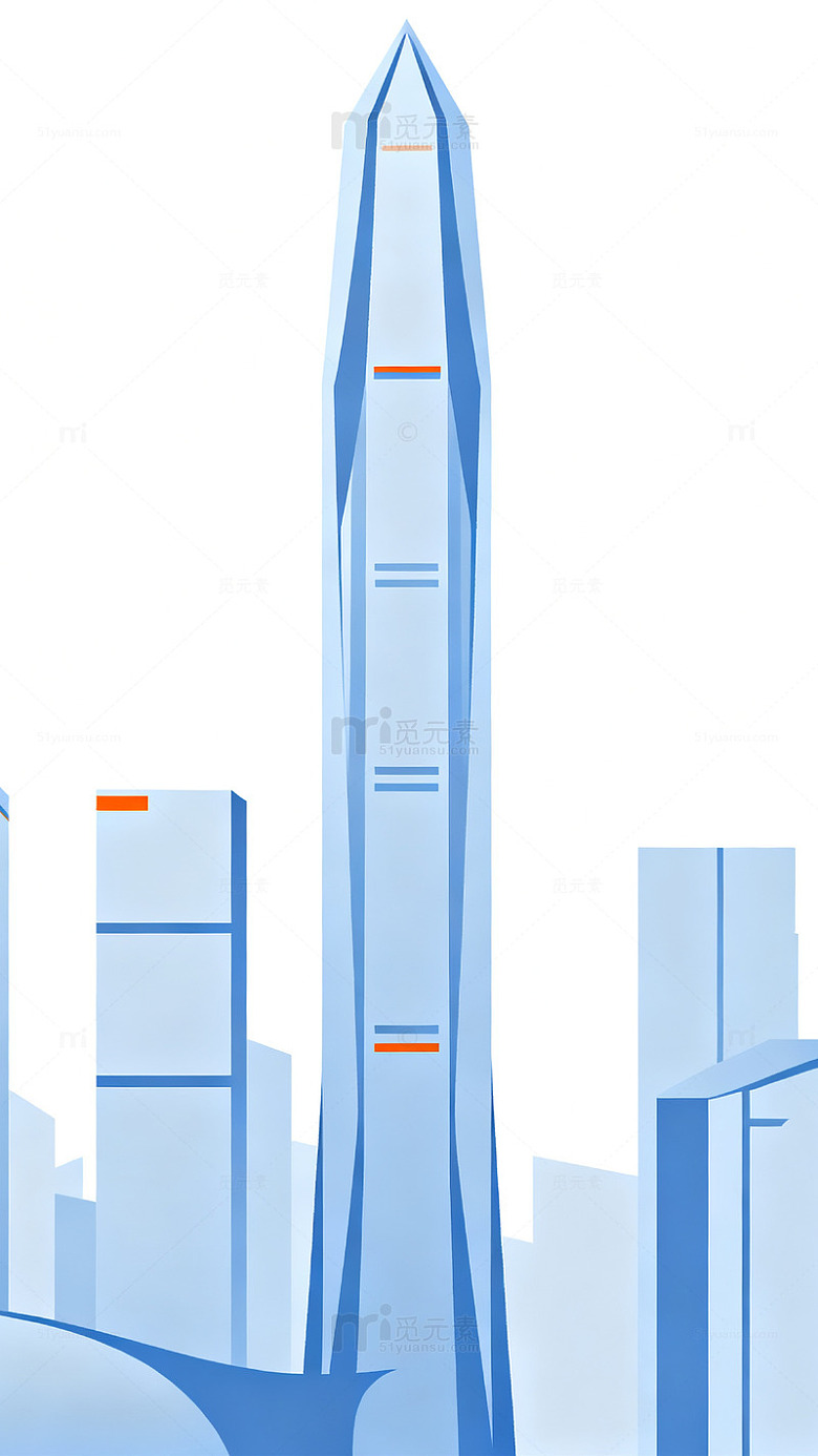 现代城市高楼插画