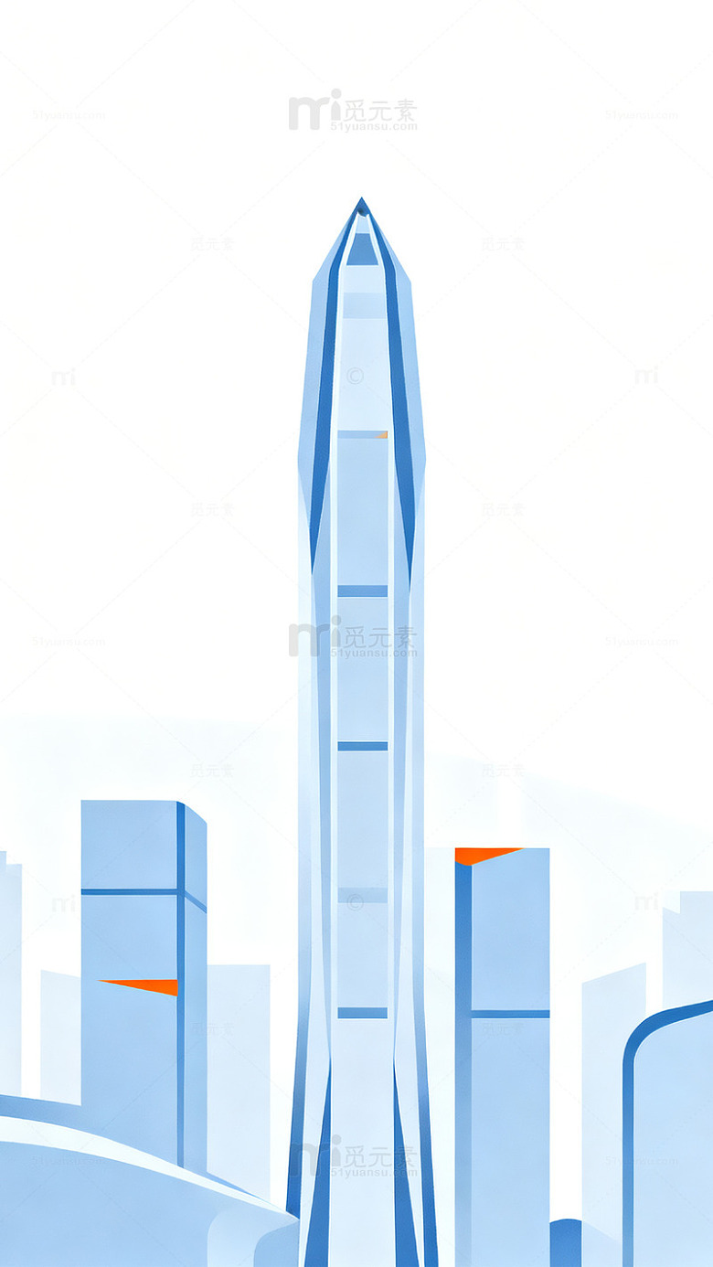 未来城都市高楼插画