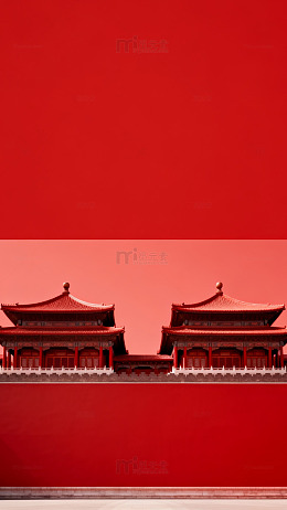 红色故宫建筑艺术摄影
