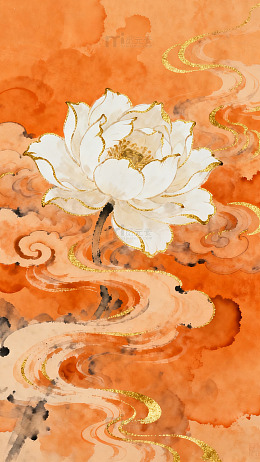 水墨莲花装饰画