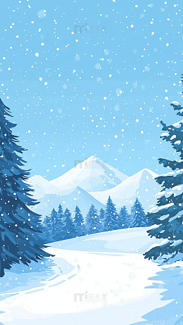 雪景冬季插画风光