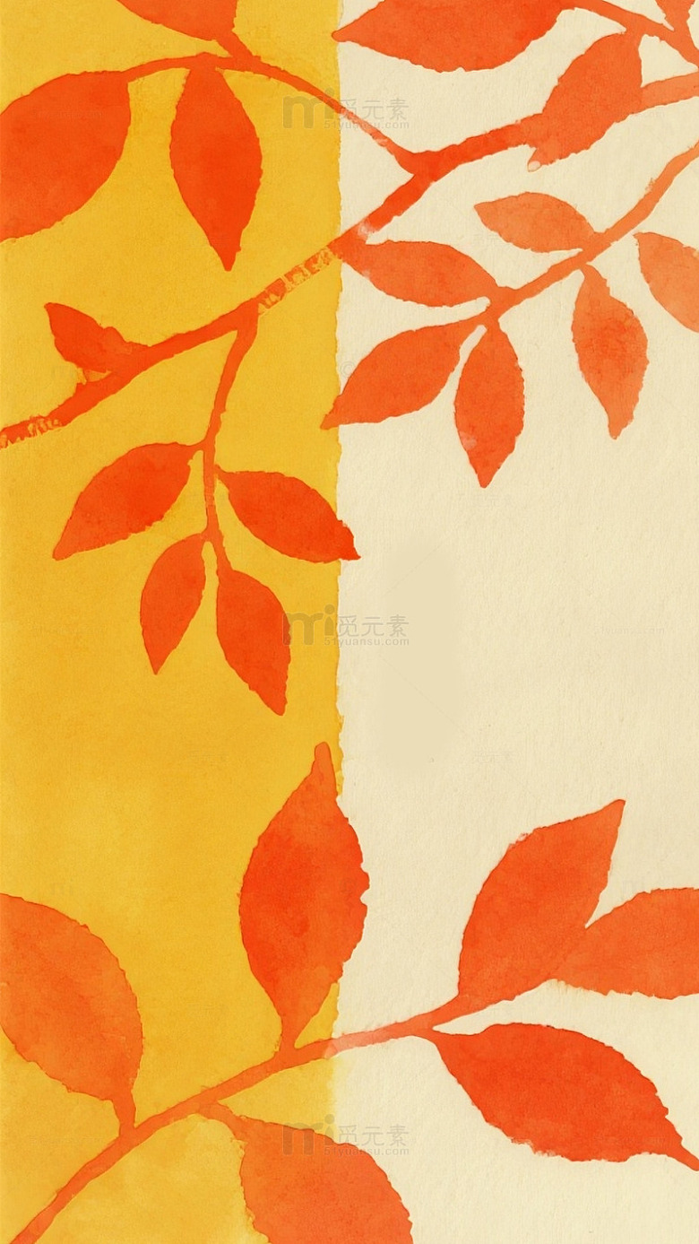 水彩秋叶装饰图案