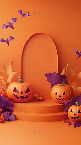 万圣节南瓜装饰场景设计