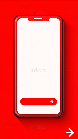 红色智能手机界面设计素材