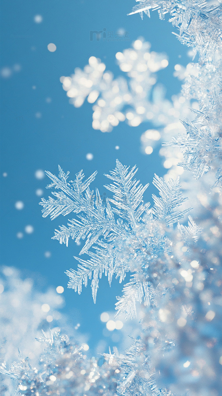 冰雪世界雪花特写摄影