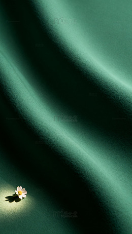 静谧花朵绿背景简约艺术