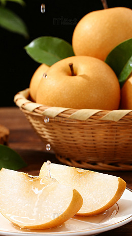 新鲜梨子水果摄影