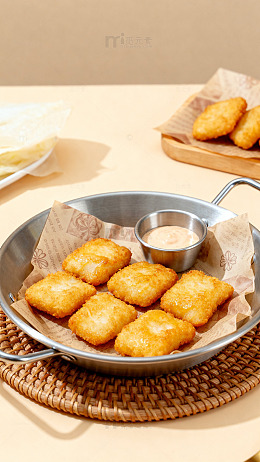 金黄炸鸡块美食摄影1