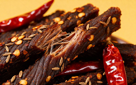 麻辣牛肉干美食摄影