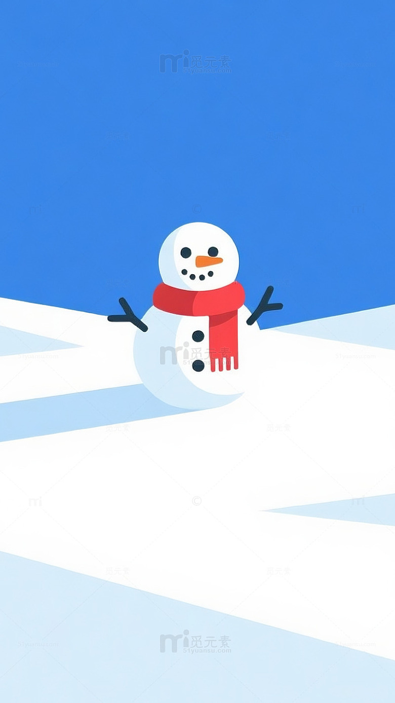雪人卡通冬日插画