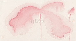 水彩粉色花朵艺术画