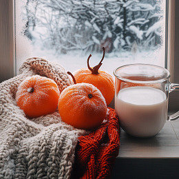 冬日窗边温馨场景