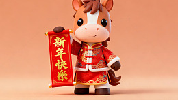 卡通牛新年贺岁图
