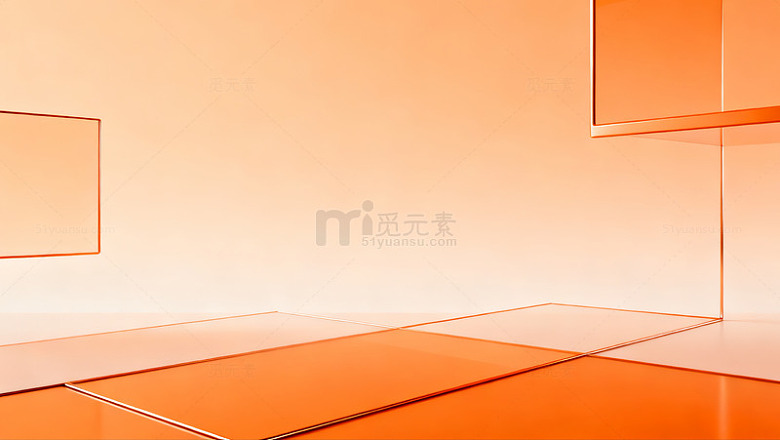 橙色调现代空间设计素材
