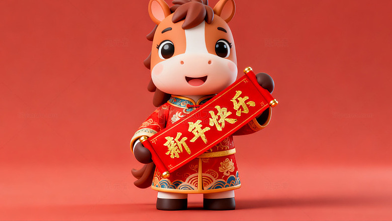 可爱牛新年祝福动画素材