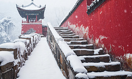 雪景古建中国风建筑摄影