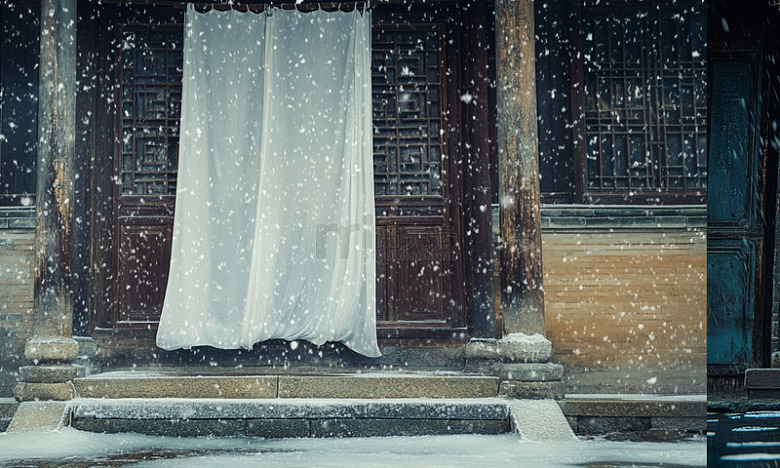 古风雪景古建筑