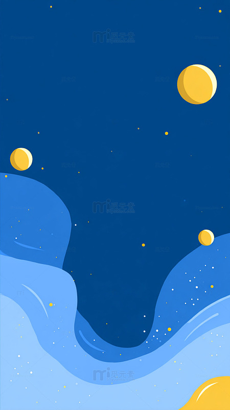 梦幻星空海洋插画