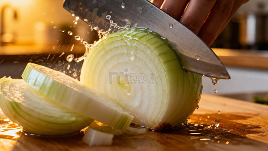 厨房切洋葱瞬间