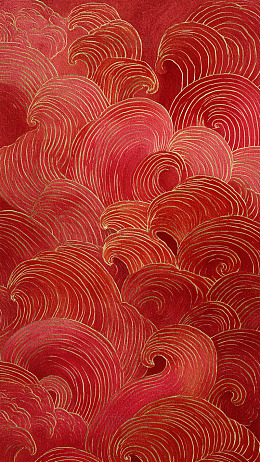 红浪涌动艺术绘画