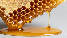 蜂巢蜂蜜特写摄影图