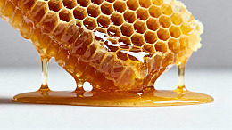 蜂巢蜜质感特写摄影图