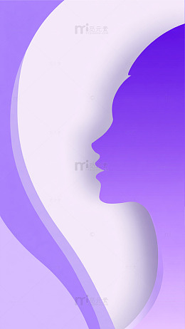 抽象风格女性侧面剪影设计图