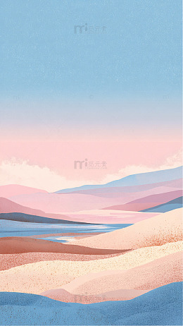 梦幻山水插画设计素材
